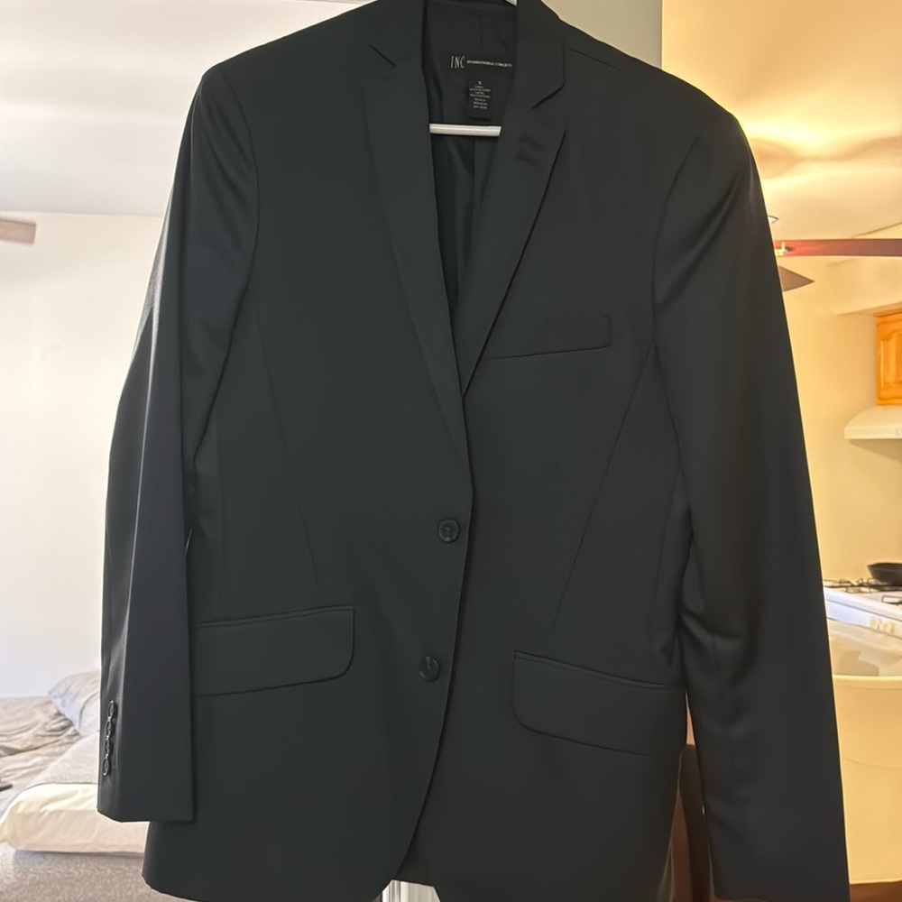 Mens INC Sport Coat Navy Blue (Slight Shine) Size Small